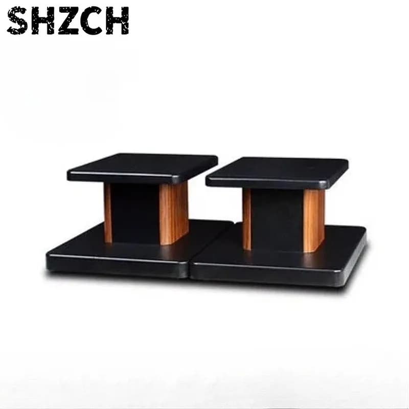 Solid Wood Speaker Stand Desktop Floor Bookshelf Mount Adjustable Base Home Studio Monitor Rack