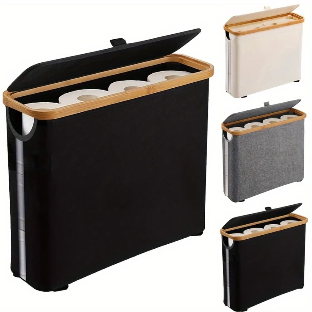 Portarotolo in Stile Bohemien - Organizzatore Moderno per Bagno, Porta Asciugamani e Cesto Portabiancheria | Sottile e autoportante