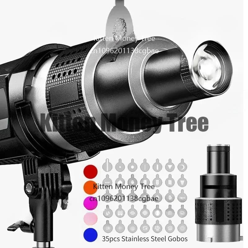 Kit di illuminazione per studio fotografico con obiettivo a cono per artista video con 35 telecamere con faretti ottici Gobo per foto fotografiche