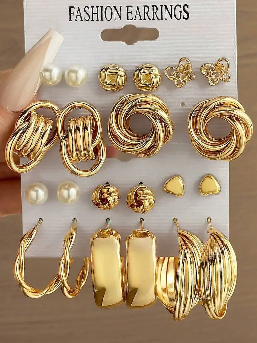 Faux Pearl Heart Decor Earrings Set for Valentine’s Day Stylish Romantic Jewelry Accessory