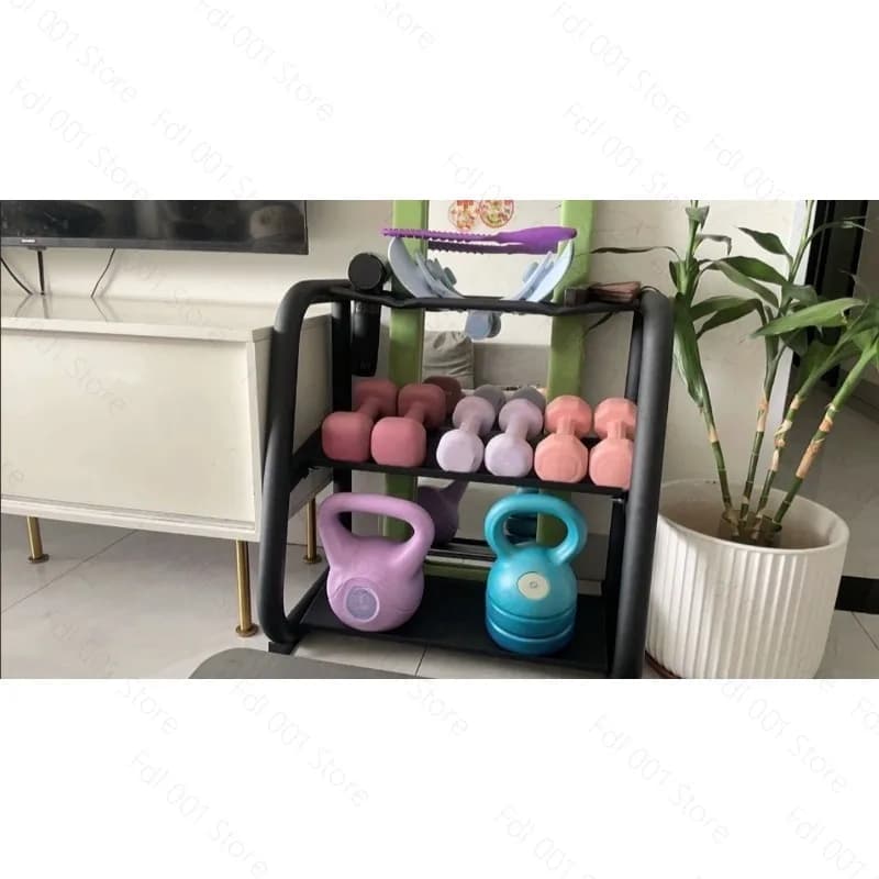 Household Fitness Gear Shelf, Multi-purpose Dumbbell Kettlebell Rack, Sturdy Storage Bracket for Home Gym Weight Equipment