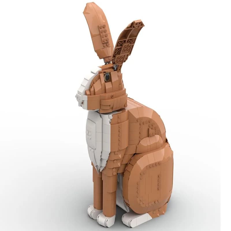 New 1590Pcs Popular Animal Series Moc Orange Rabbit Model Building Blocks Diy Creative Ideas Bricks Toys Christmas Birthday Gift