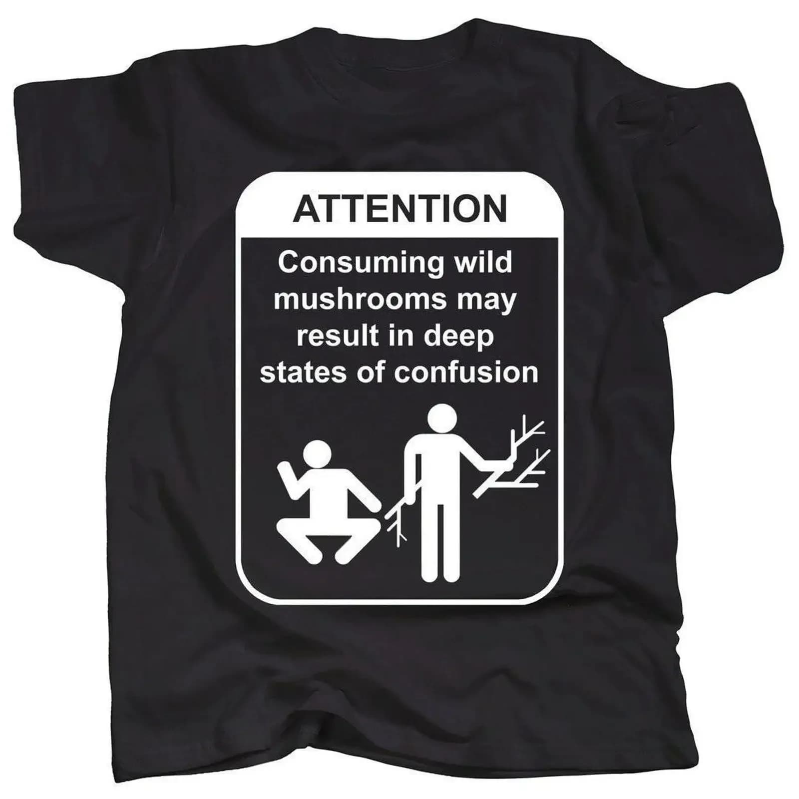 Deep States of Confusion Mushroom T Shirt vintage Washed streetwear Casual homme Top For Everyday Wear Versatile