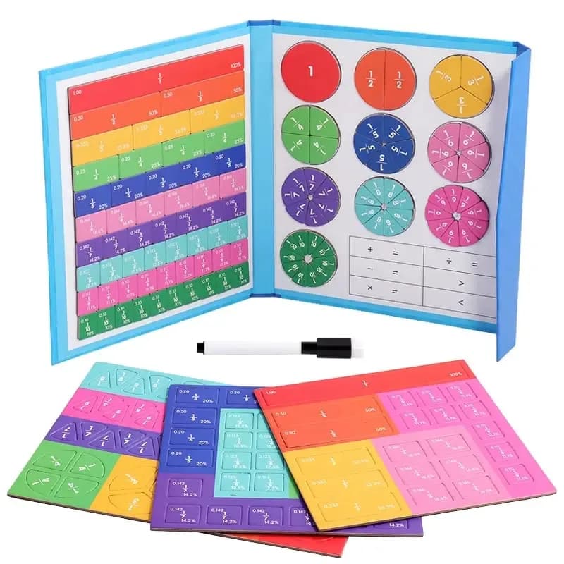 Puzzle Magnetici di Frazioni, Giocattoli Educativi Montessori per Bambini, Set di Tessere Educative STEM per l'Apprendimento Pratico dell'Aritmetica