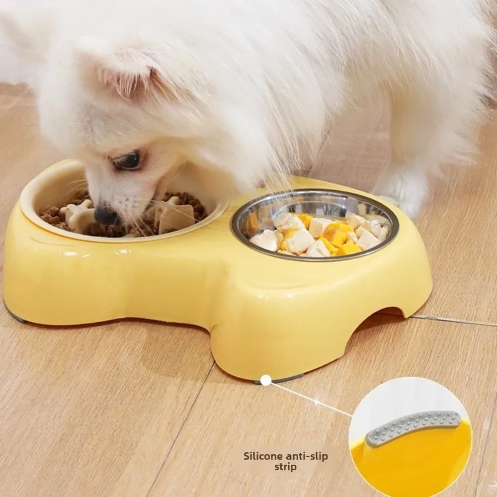 Ciotola 2-in-1 per Animali Domestici, Alimentazione Lenta, Doppia Ciotola Spessa Anti-Soffocamento, Base Antiscivolo, Ciotola per Acqua e Cibo per Gatti e Cuccioli