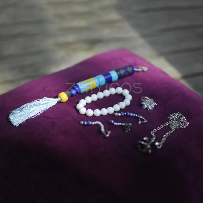 Nuovo Final Fantasy X Yuna Accessori Cosplay Collana + Bracciale + Anello + 3 pezzi/Orecchini Puntelli Cosplay di Halloween per le donne