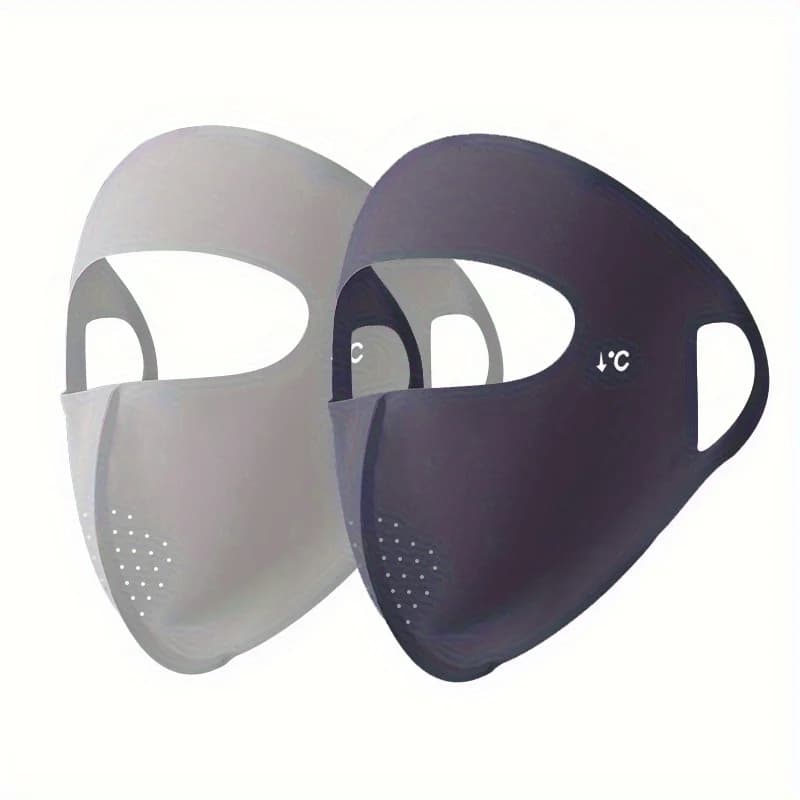 2-piece summer ventilation hole ice mask, light and elastic full face mask, unisex outdoor beach sports mask, elastane material can be hand washed