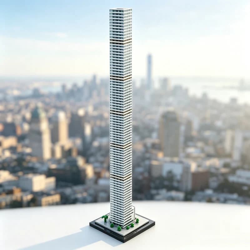 NYC Park Avenue Skyscraper Building Blocks MOC Famous Landmark Architecture Model Bricks DIY Gift