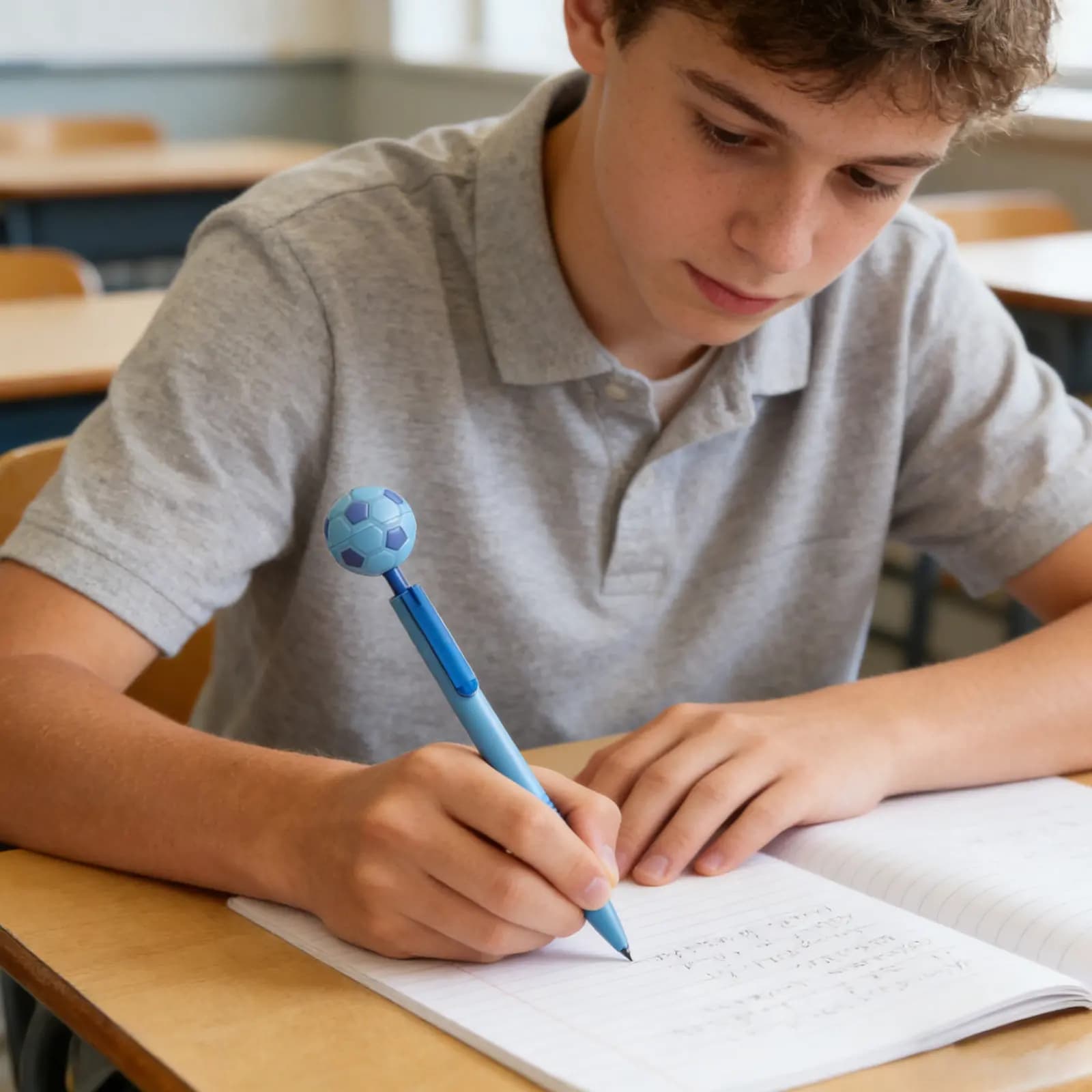 2 Penne Gel a Sfera Girevoli a Tema Calcio, Scrittura Fluida, Penne Antistress per Tifosi, Studenti, Insegnanti, Scuola e Decompressione