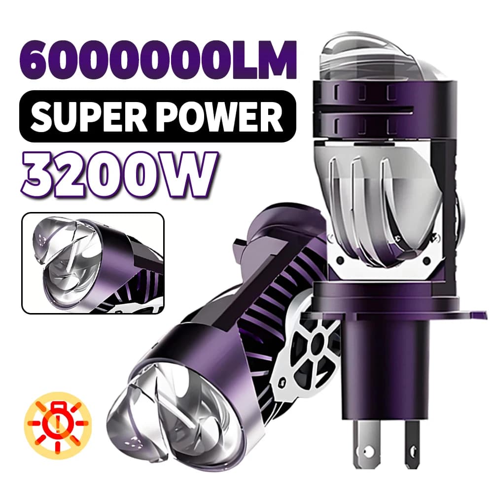 H4 Bi LED Mini Lente Del Proiettore LED Lampadina Del Faro Dell'automobile CANBUS Super Luminoso 3200W 6000000LM H4 Fascio Alto/Basso Applicare Per Auto e Moto