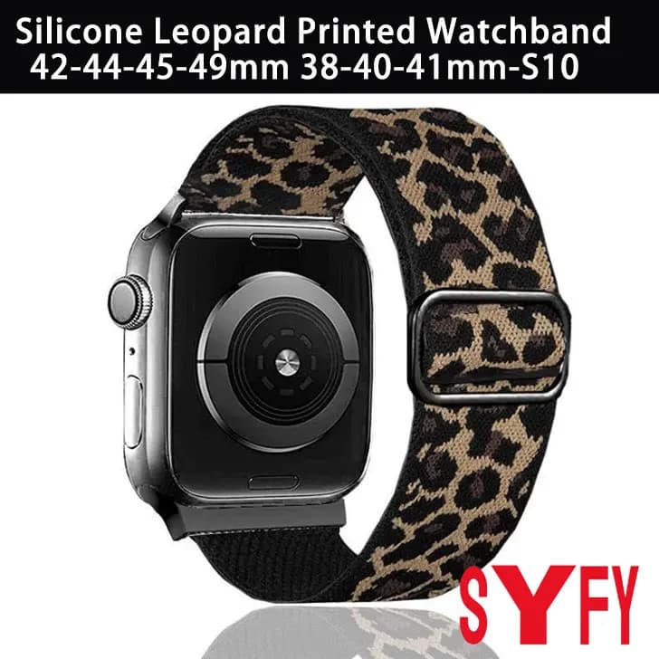 42-44-45-49mm 38-40-41mm-S10 Cinturino in silicone stampato leopardo per Apple Watch Bracelend cinturino con stampa leopardata I Watch Series