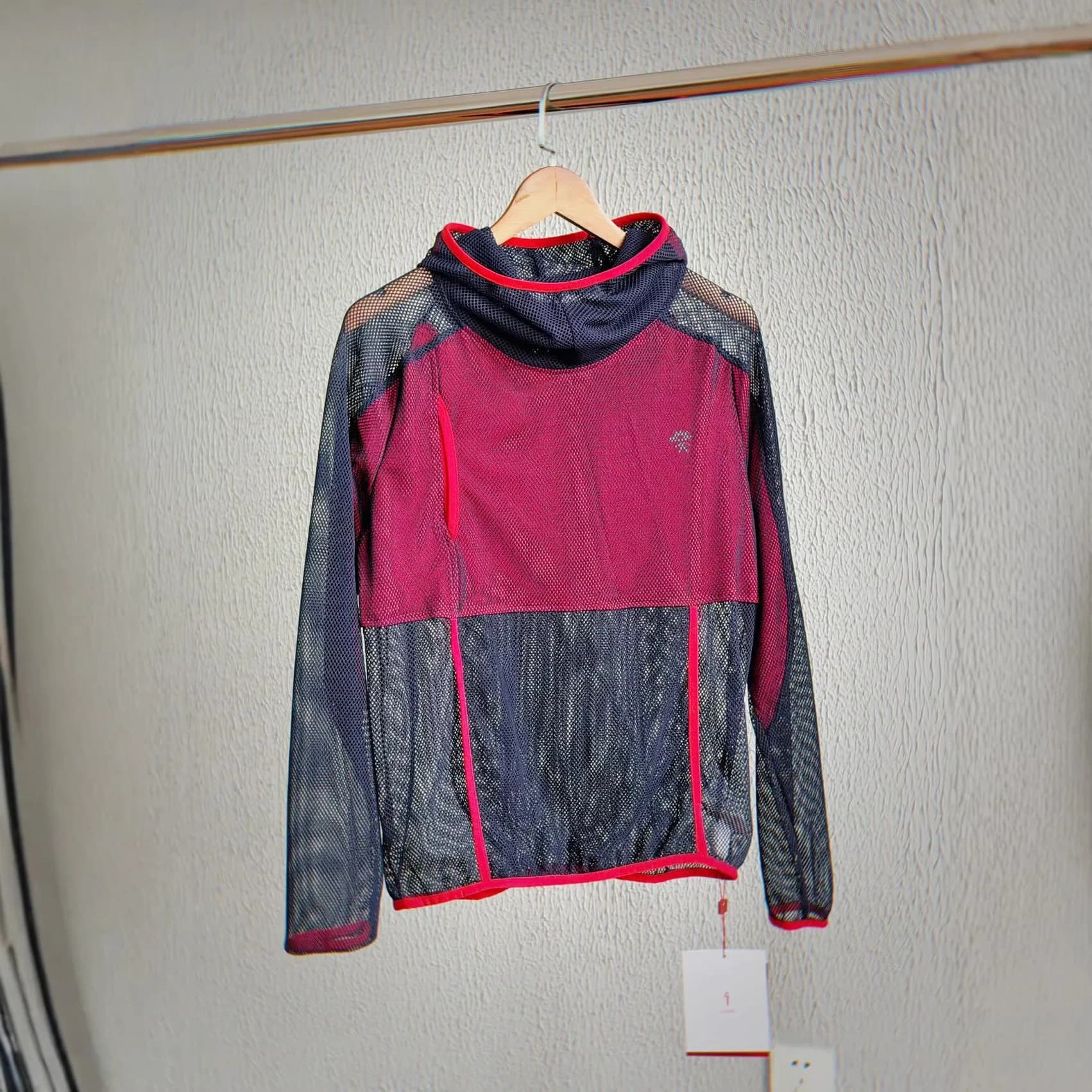 Outdoor T-shirt Fishing Cycling Color-Contrast Open-Weave Mesh Hooded Lightweight Breathable Sports Sunscreen Quick-Dry Jacket