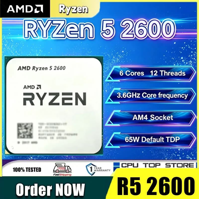 AMD Ryzen 5 2600 3.4GHz 6 Core 12 Thread AM4 Socket Desktop Gaming CPU Processor