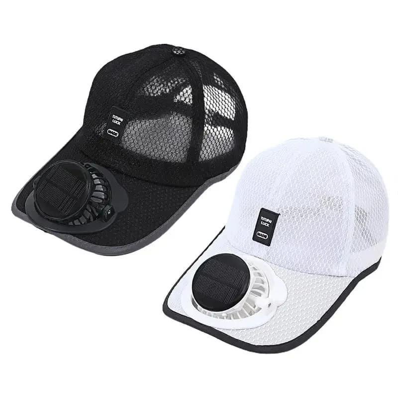 Cappello da sole traspirante con ventilatore solare Cappello di protezione solare esterno Ventilatore ricaricabile USB Berretti da baseball Cappelli parasole per protezione solare estiva