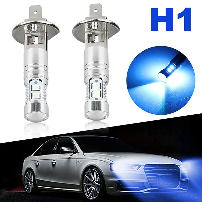 2 lampadine per fari automatici H1 LED 8000K 100W fendinebbia per auto super luminosi blu ghiaccio