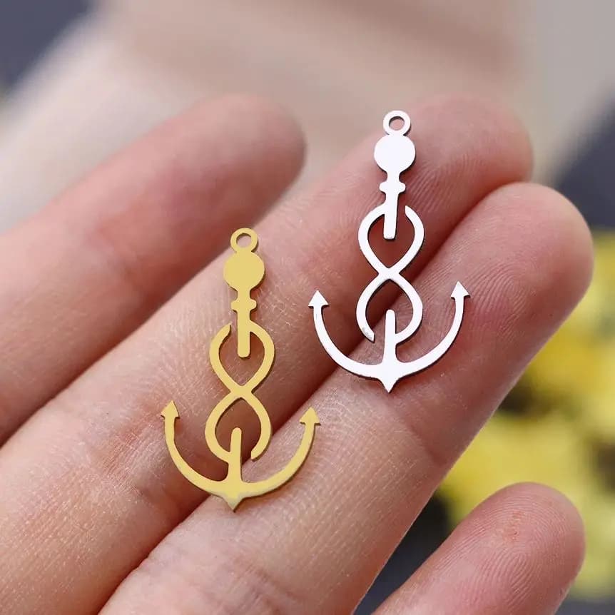 3 pezzi di corda a spirale con ancoraggio per barca, ciondolo con nappa, ciondoli in acciaio inossidabile per la creazione di gioielli, orecchini alla moda, bracciali, fai da te fatti a mano