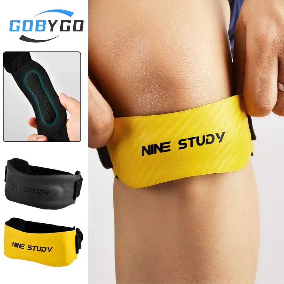 GOBYGO 1/2 Pieces Banda Patellare Earth Protection Breathable Menisco Ginocchio Guard Salto Corda Alpinismo Ginocchio Compression Belt