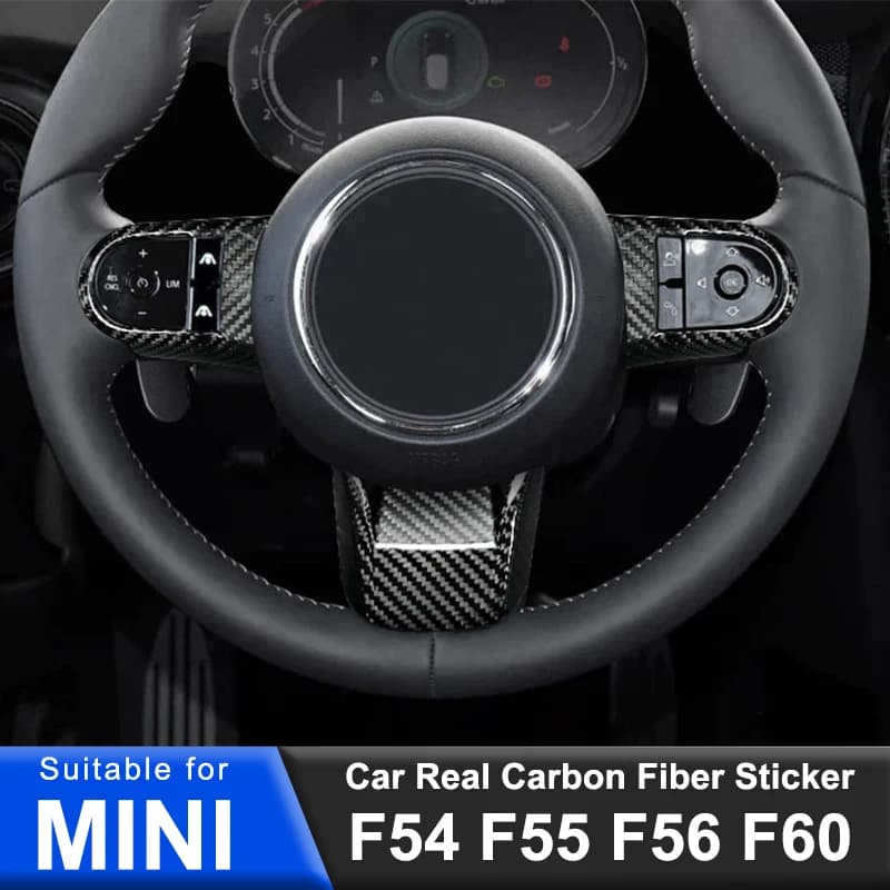 For BMW MINI Cooper S F54 F55 F56 F57 F60 2022 2023 Auto Flyer WWheel Decorative Cover Carbon Fiber Stickers For Interior Cars