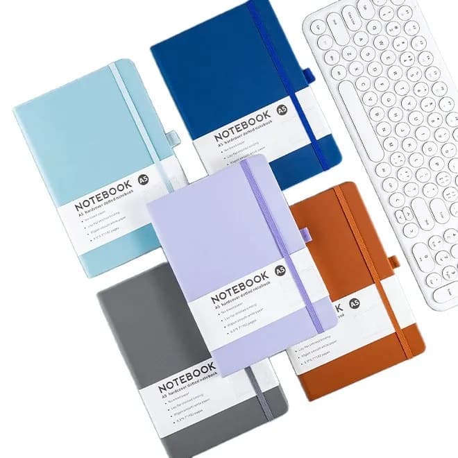 Hardcover A5 Notebook with Elastic Band | PU Leather Journal Notebook for Office, School & Daily Note Taking