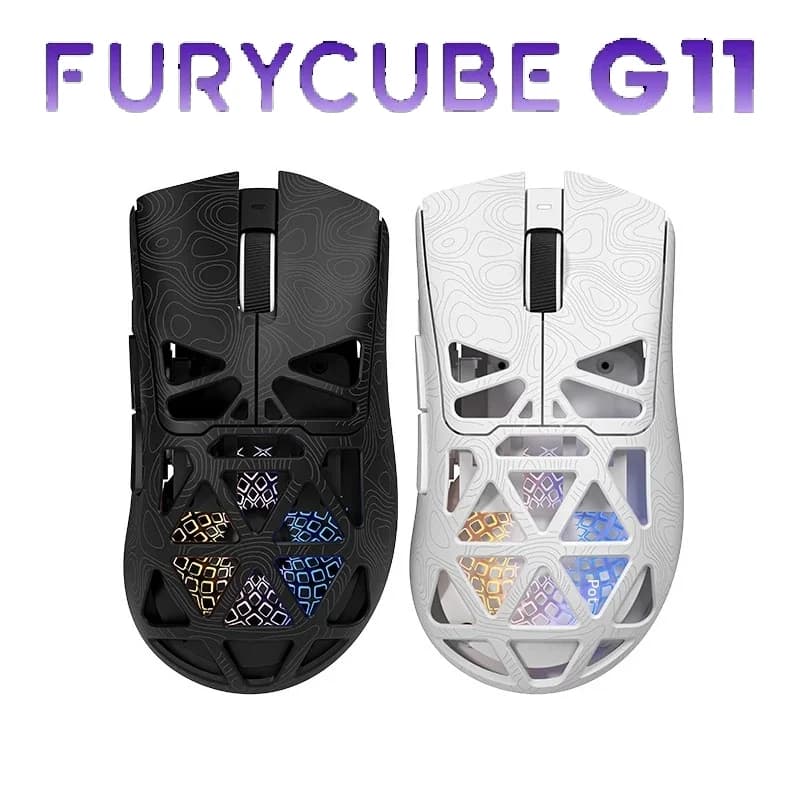 Furycube G11 Hollow Mouse Wireless Bluetooth Mouse 3mode Game Mouses Paw3311 Rgb E-Sport Mouse Lightweight Game Accessories