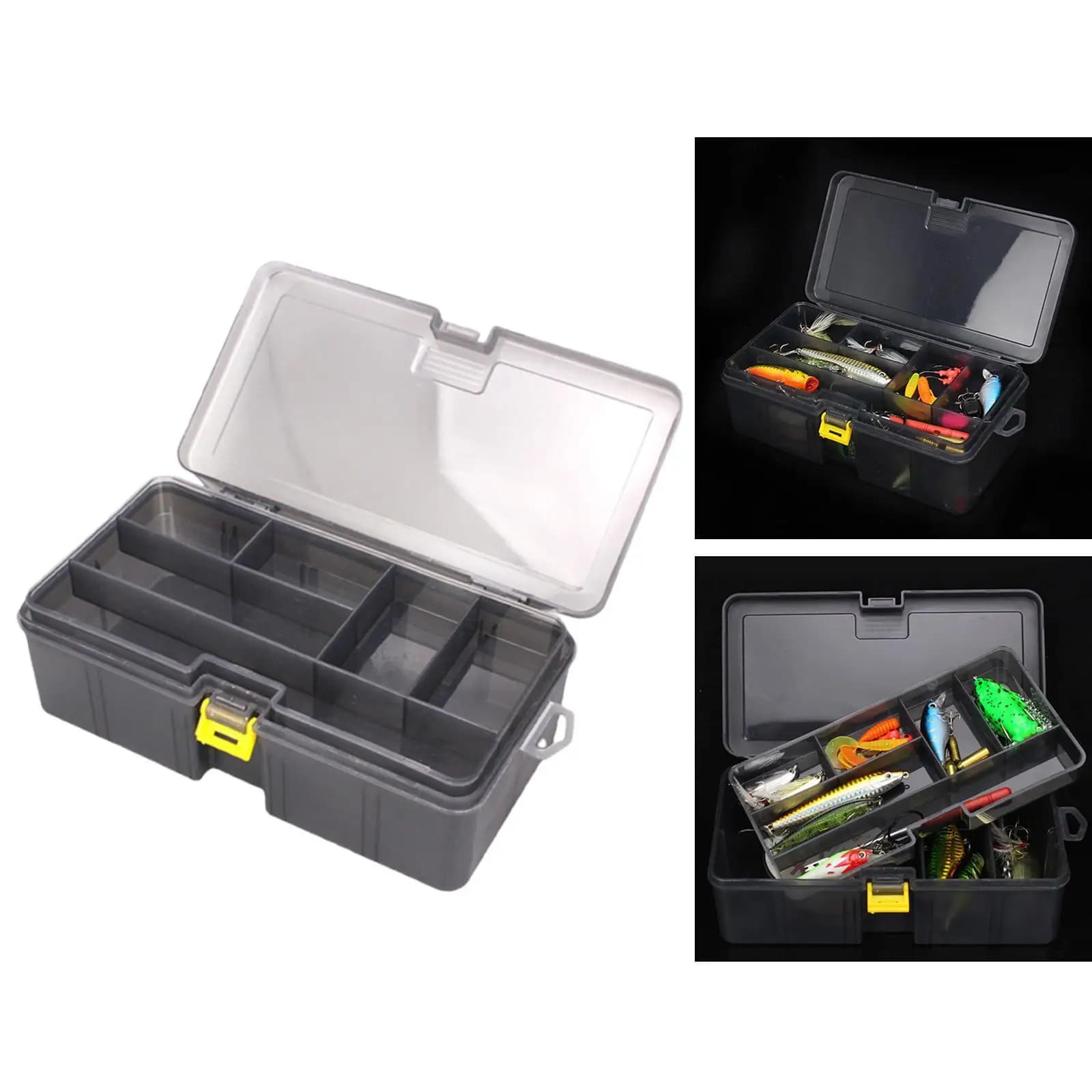 Fishing equipment box with mobile tray Light portable multifunction for fishing gear Storage container case