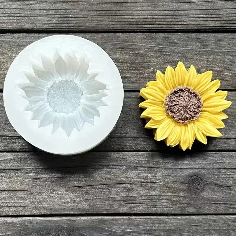 2026-Premium Set di 5 Stampi in Silicone a Forma di Girasole, Design Floreale Rotondo per Candele, Sapone, Resina, Argilla, Fai-da-Te, Decorazioni per la Casa, Creazione di Regali