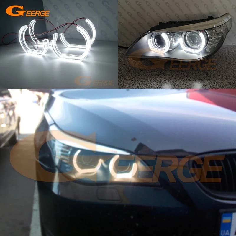 Per BMW SERIE 5 E60 E61 LCI 2008 2009 2010 Eccellente luce diurna Ultra luminosa DTM M4 Style Led Angel Eyes Kit Halo Anelli