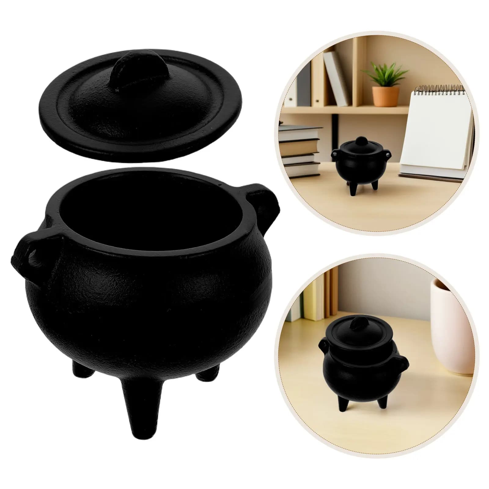 Bruciatore per aromaterapia in ghisa per bastoncini, porta incenso minimalista stile rustico, ciotola per bruciare incenso per meditazione e yoga