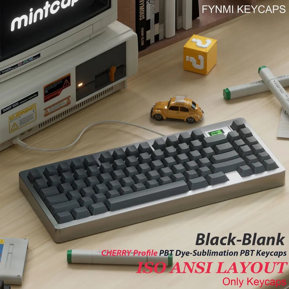 Fynmi Nero Vuoto Cherry Profilo ANSI ISO Layout Copritasti PBT a sublimazione del colore per interruttore MX meccanico