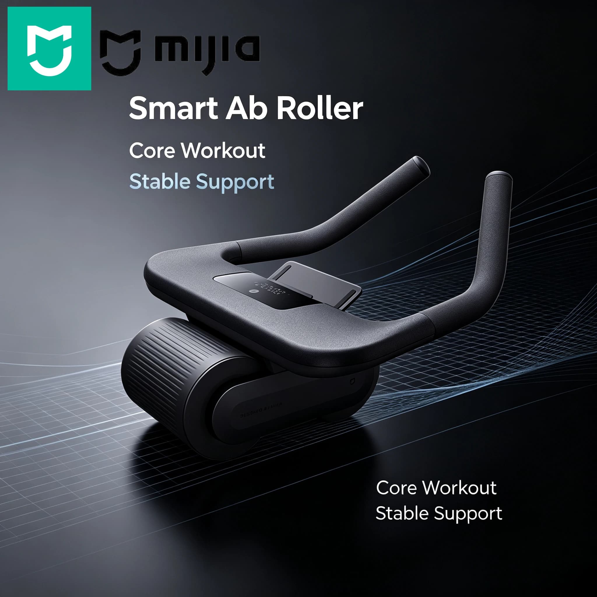 Mijia Smart Ab Roller Wheel Auto‑Rebound Abdominal Trainer Digital Counter Home Gym Fitness Equipment for Core Muscle Exercise