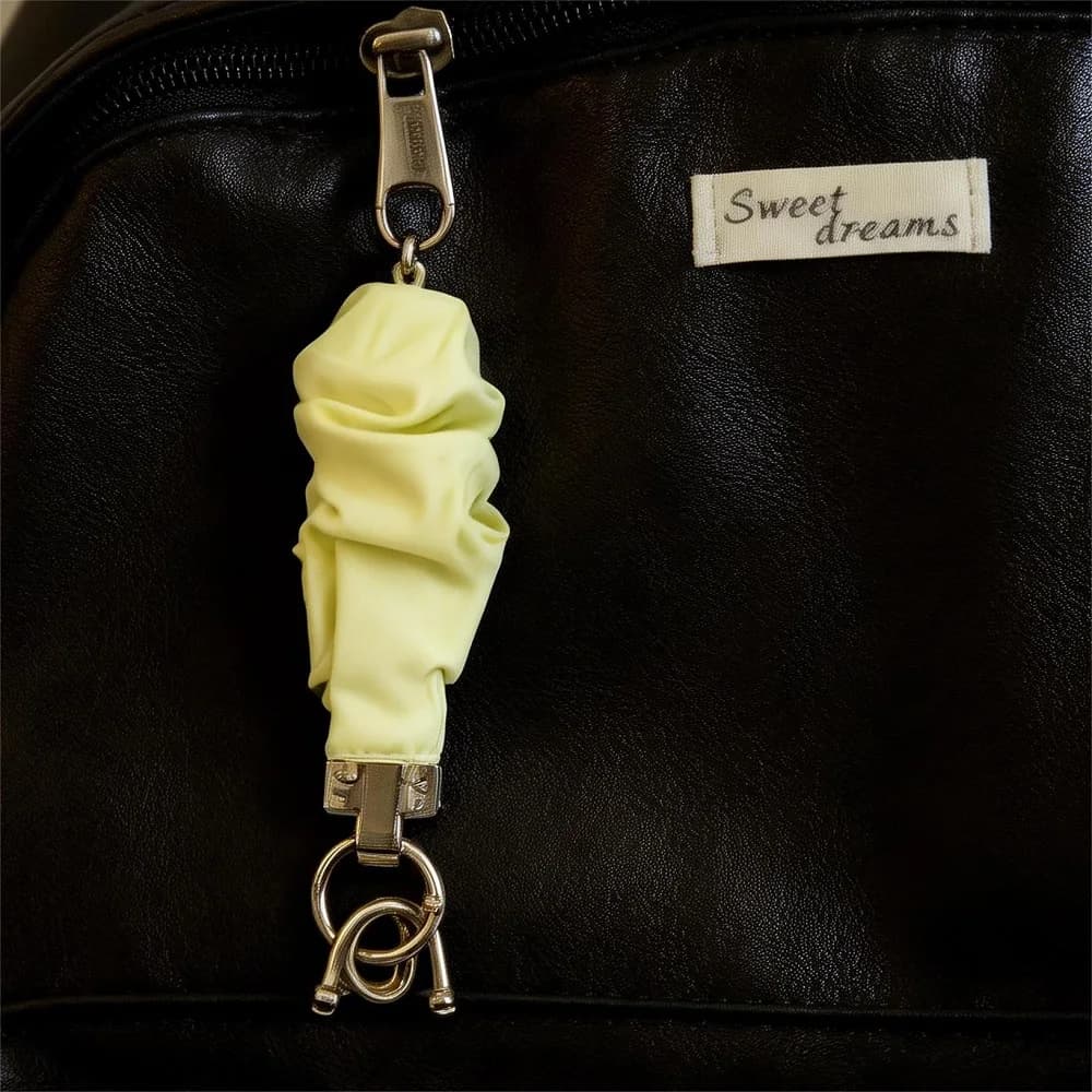 New Fashion Keyring with Elastic for Hair, Multiplo Keyring Ring, Cute, Fabric, Functional, Gift