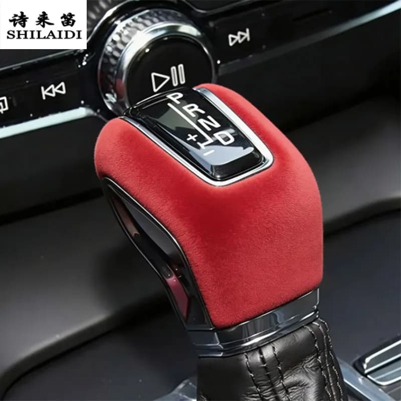 Copertura in pelle scamosciata per pomello del cambio e adesivo per volante in ABS per Volvo S90 XC60 XC90 V90 V60 S60 2018-2025