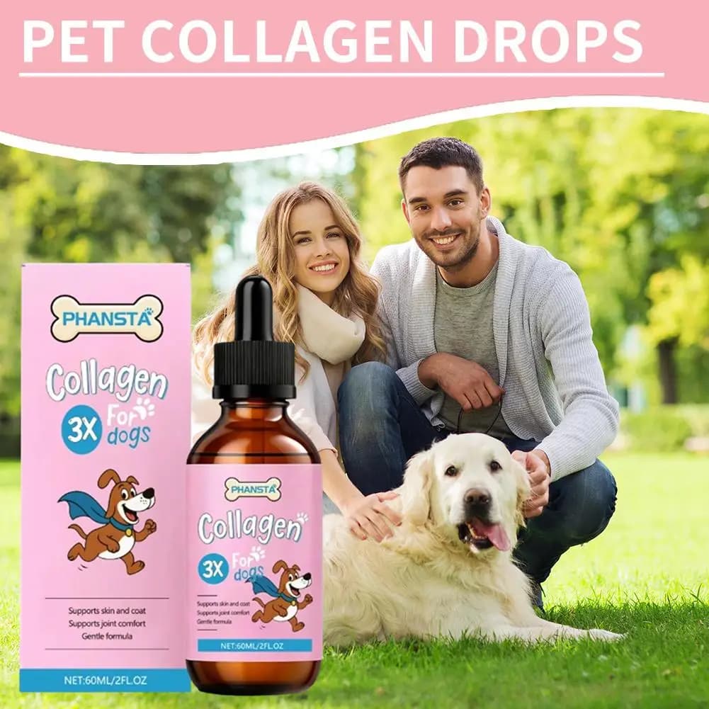 Collagene professionale 3X per cani, integratore per la salute della pelle e del pelo, gocce liquide per la cura delle articolazioni, formula delicata, essenza per la cura degli animali domestici Q7G4