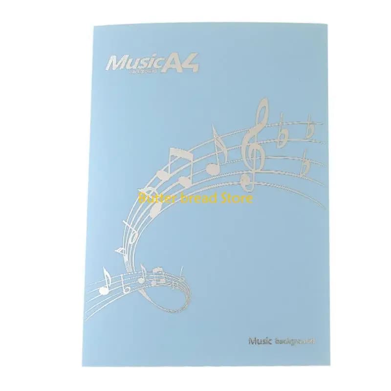 W89C Practice 4 Pages Music Folder Plastic Sleeves Sheet File Storage Book for Artist