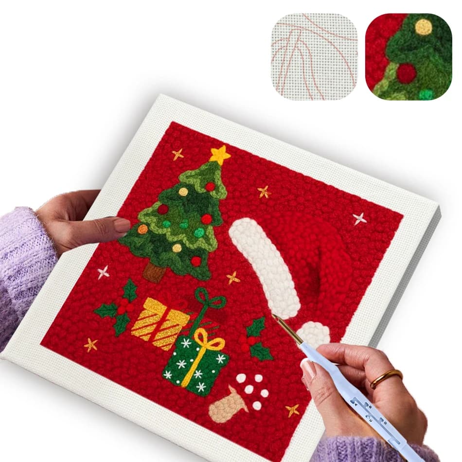 GATYZTORY punch needle embroidery set Sewing Christmas gift Yarn for needlework and creativity Tufting stitch wall decoration