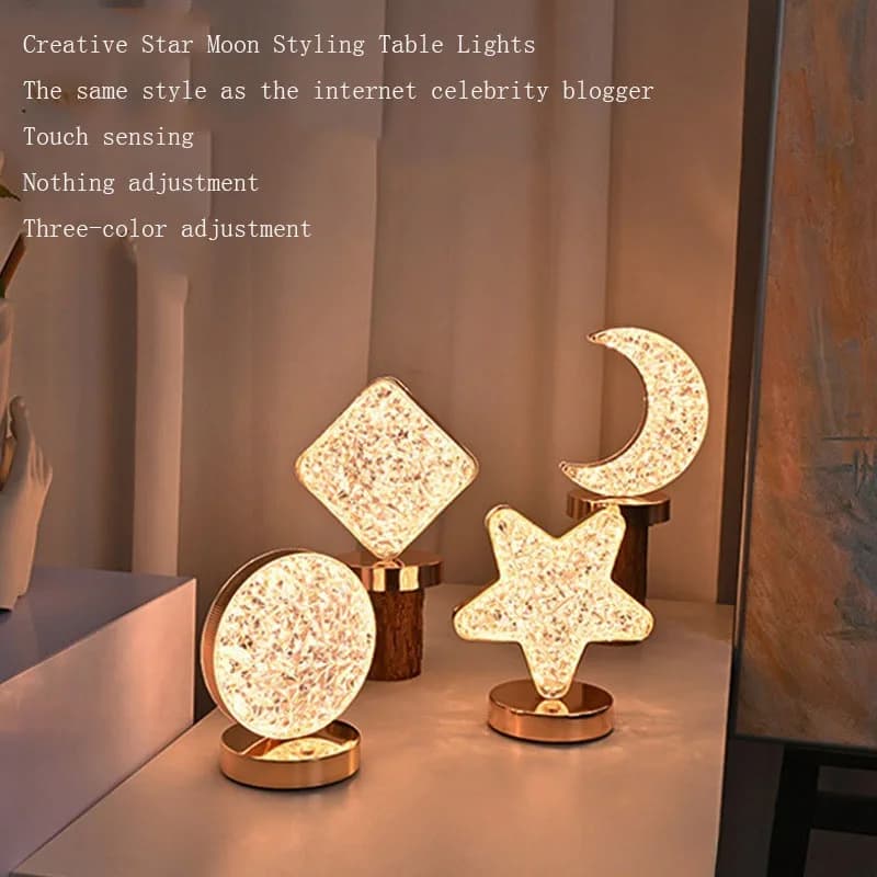 Lampada da tavolo creativa Star Moon Luce notturna Luce da comodino Luce ambientale Luce notturna Luce notturna Internet Celebrity Style