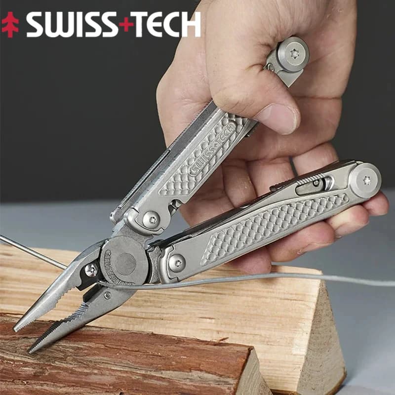 SWISS TECH 18 in 1 multiutensile pinza pieghevole per esterni forbici per utensili combinati multifunzionali attrezzatura EDC