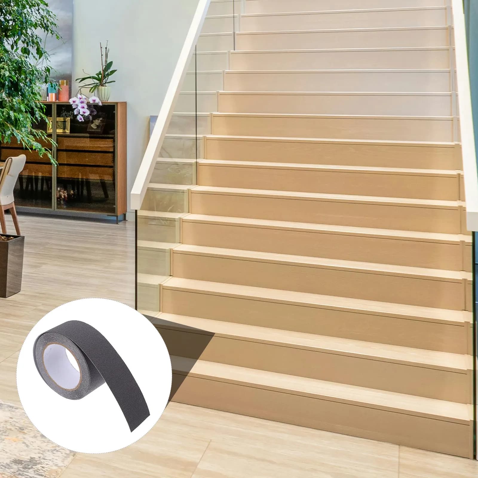 1 PEVA Material Anti-slip Tape Roll for Wood Grains, Internal and External Coppers, Gyms Floors, Traction Bars, Security