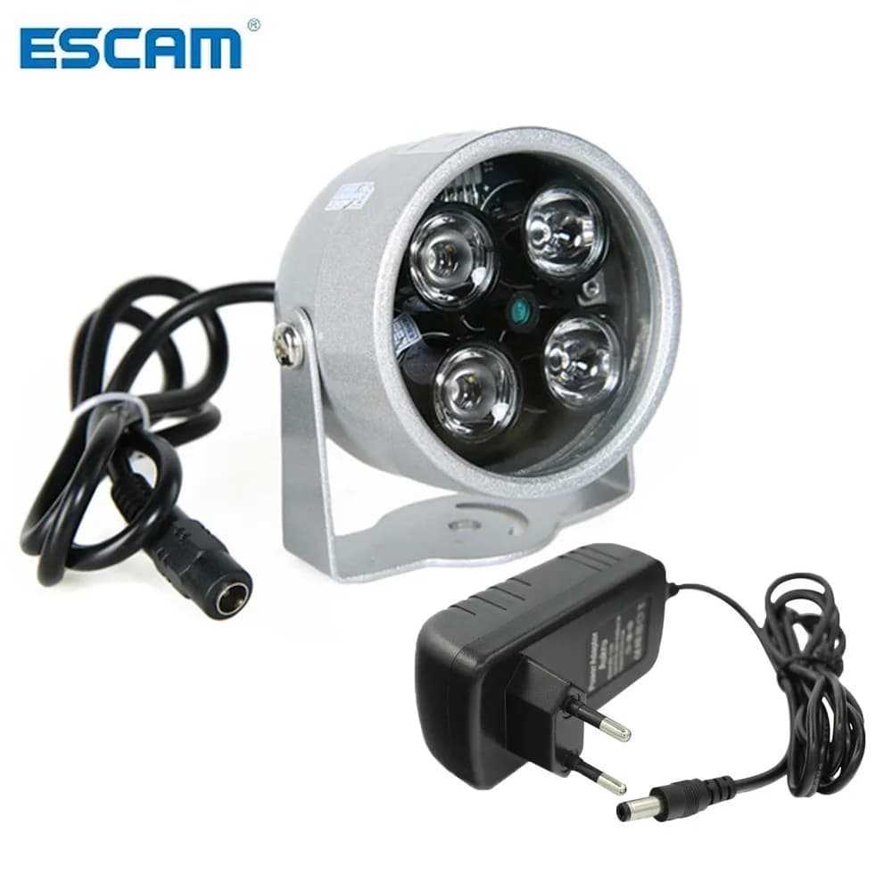 ESCAM CCTV LEDS 4 Array IR LED Light CCTV IR infrared waterproof night for security camera use 12V 2A power supply