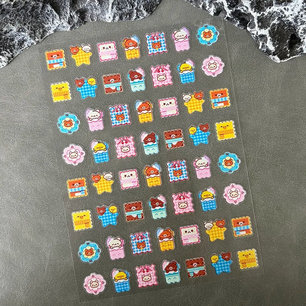 Pvc Mini Kawaii Kiioit Rilakkuma Strawberry Stickers Nail Art Waterproof Scrapbook Car Helmet Handbook Skateboard Stickers Gifts