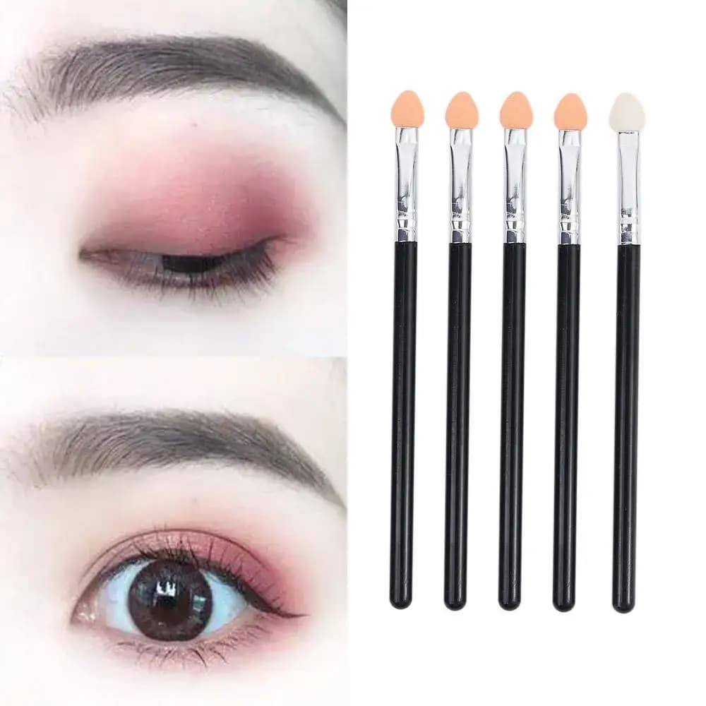 For Women Girls Dual Color Rubber Sponge Makeup Brush Applicator Beauty Tool Eye Shadow Brush