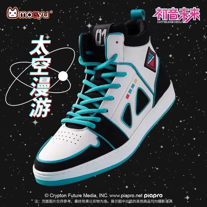 Unisex Hatsune Miku Space Roaming sneakers, High Shoes with Flat Sole, Design Souls, Sportswear and Casual Footwear for Festive Gifts