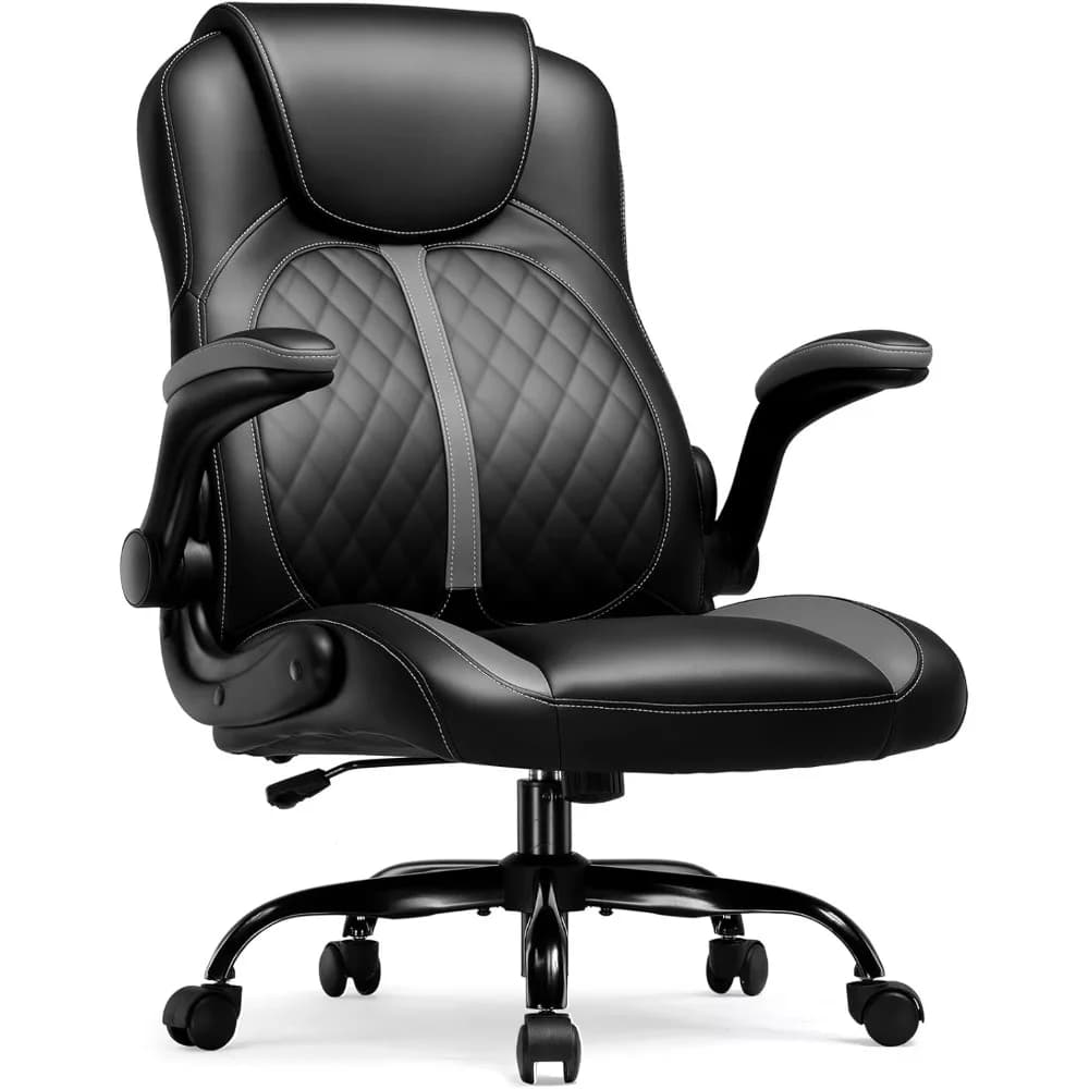 Sedia da gioco per computer da ufficio Sedia da scrivania ergonomica per adulti con supporto lombare Braccioli ribaltabili Girevole in altezza regolabile