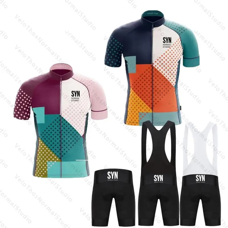 Completo Ciclismo Estivo: Maglia a Maniche Corte e Salopette da Gara Professionale per Bici MTB, Abbigliamento Ciclismo Uomo 2026 SYN NORMAL STUDIO