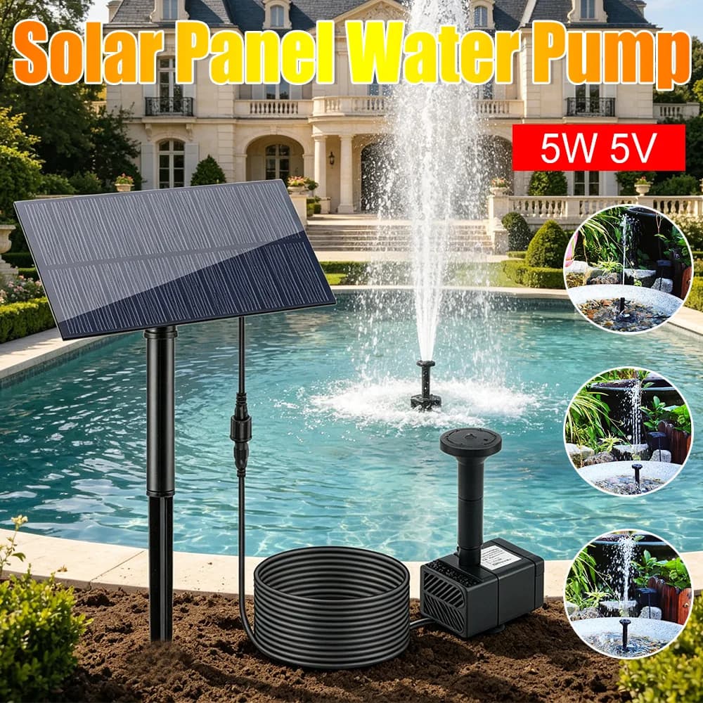 5W 5V Water Sprinkler Sprayer Garden Decoration with Stake Aquarium Pump Watering System Energy Saving 180L/h Kits for Fish Tank
