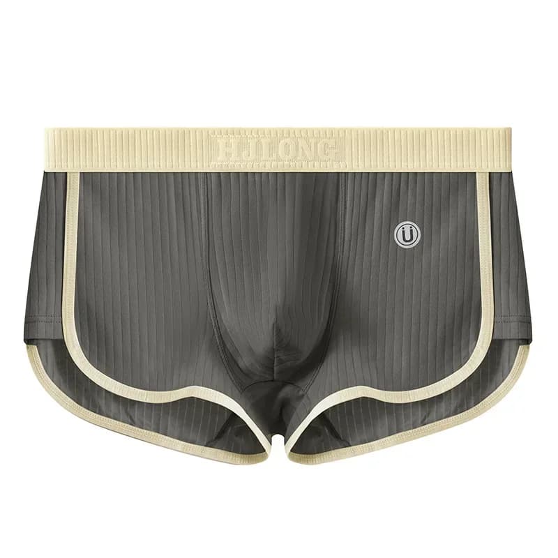 Boxer sexy con custodia U-convessa per uomo Intimo elasticizzato a vita media Ragazzi Adolescenti Traspirante Tronchi di supporto 4D 100% cotone