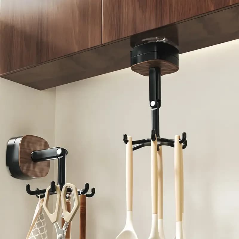 Ganci a ventosa con base, organizer sospeso sottopensile per utensili, forbici, asciugamani, portaoggetti senza foratura per cucchiai, spatole