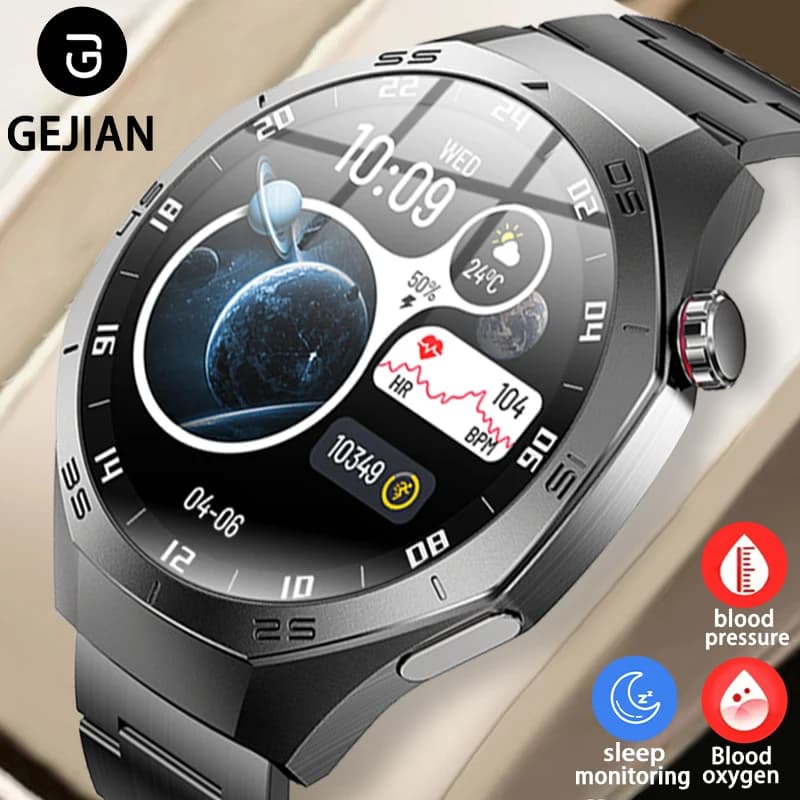 GEJIAN Nuovo orologio da chiamata Bluetooth 5.3 Schermo ad alta definizione da 1,52 pollici Monitoraggio della frequenza cardiaca Modalità multi sport Smart Watch da esterno