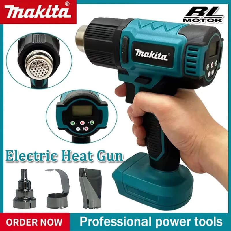 Makita 18V Cordless Handheld Industrial Heat Gun, Adjustable‑Temp Hot Air Blower, Rechargeable Tool for Versatile Heating Works
