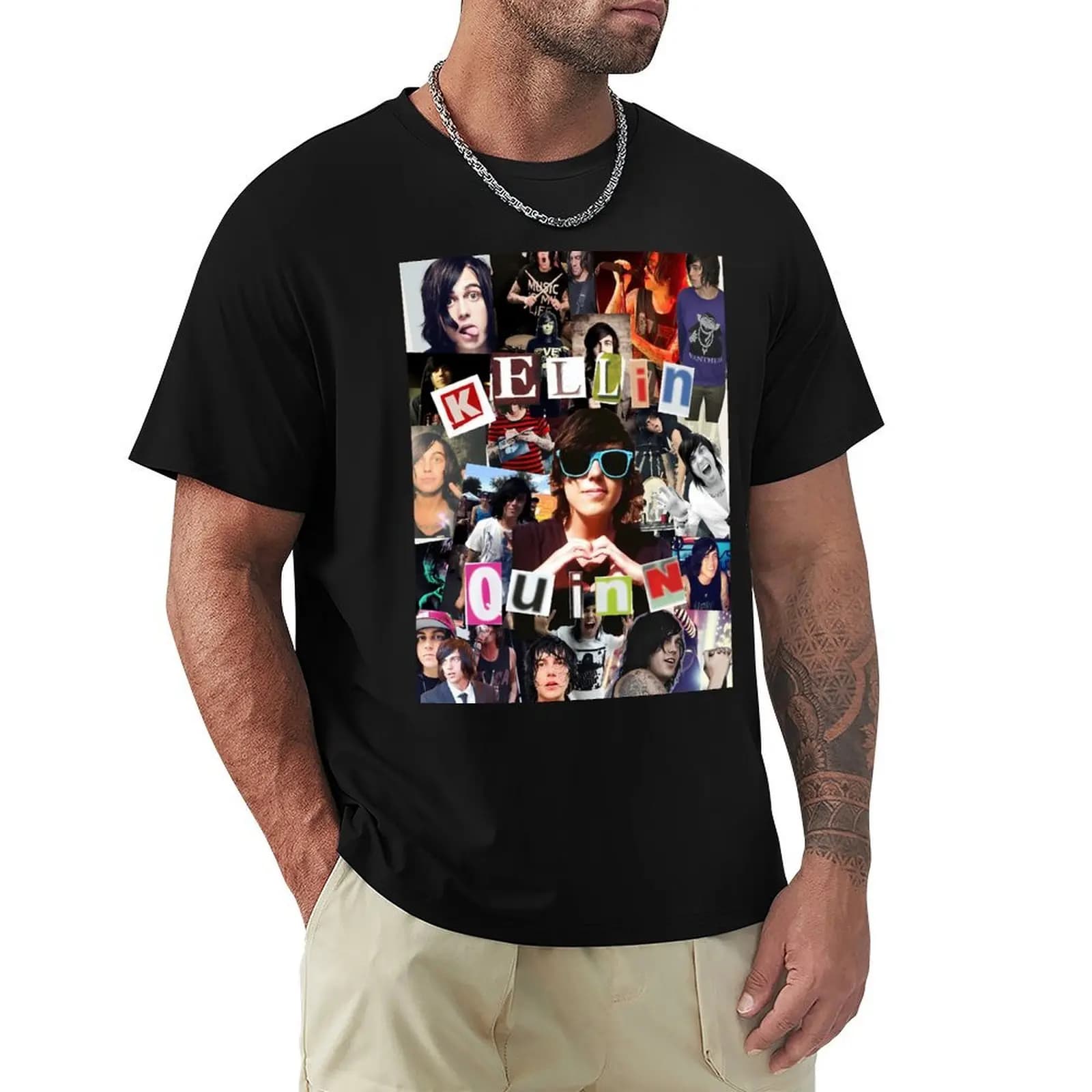 T-shirt Kellin Quinn Collage Work in cotone a maniche corte